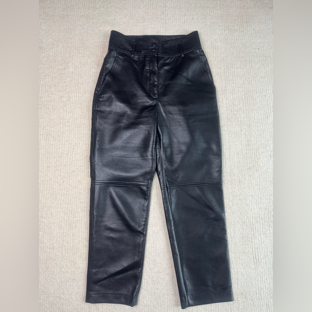 Aritzia Wilfred Vegan High Waisted Leather Pants – Black – Size 6